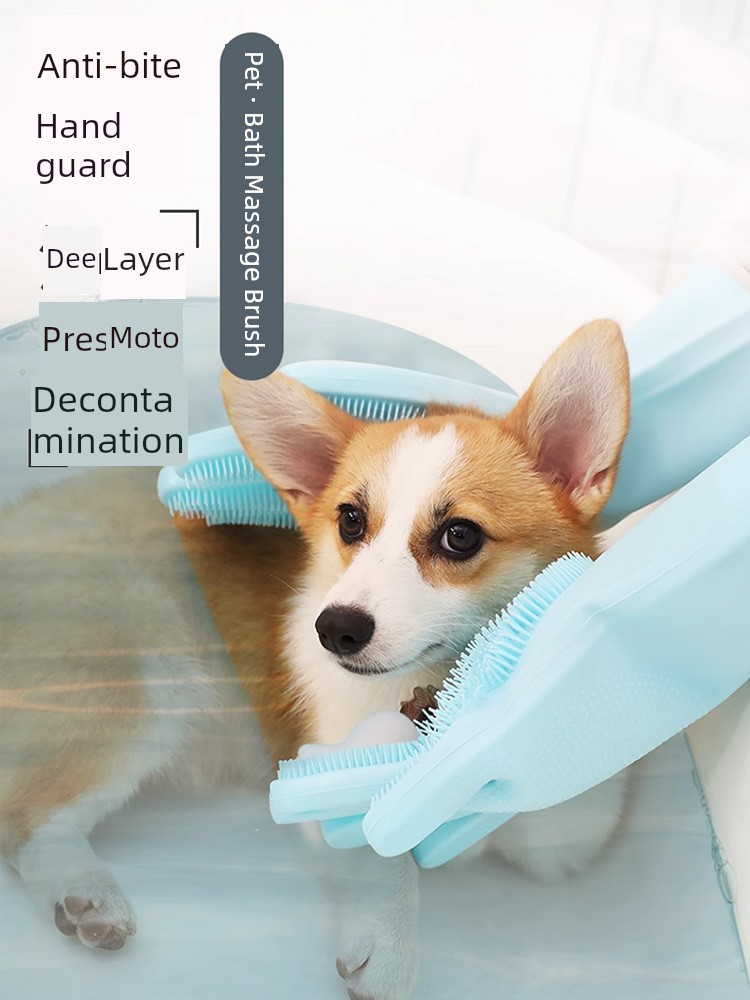 Pet Bathing Gloves Teddy Dog Handy Gadget Dog Washing Silicone Brush Puppy Special Cat Bath Comb Bath Brush