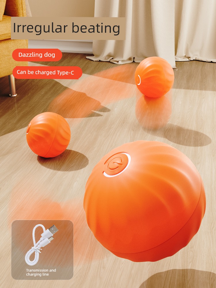 Dog Toy Ball Bite-Resistant Electric Gravity Jumping Ball Self-Hi Relieving Stuffy Molar Funny Dog Ball Puppy Automatic Pet Ball