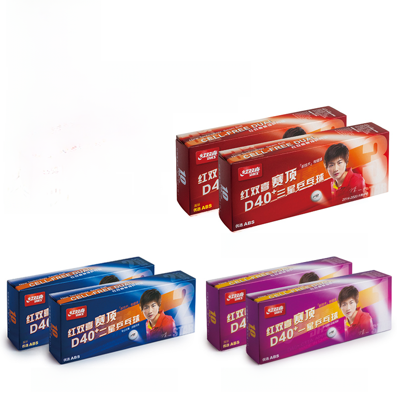 RED DOUBLE HAPPINESS WTT One Star Genuine Goods Professional Table Tennis