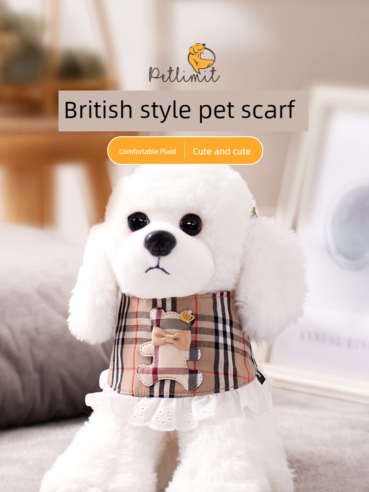 Dog Scarf Saliva Towel Cat Bib Cute Princess Style Decorations Shiba Inu Small, Medium and Large Dogs Pet Bib