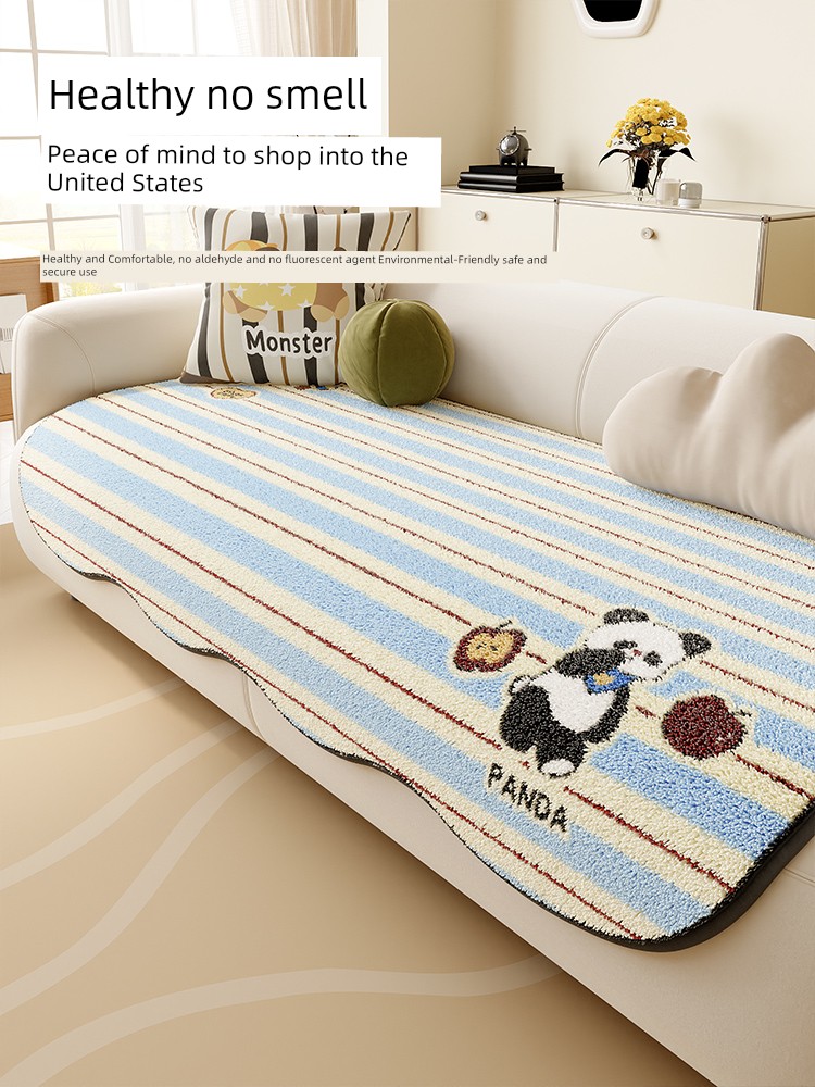 Accessible Luxury Fancy Special-Shaped Sofa Cushion Fall and Winter 2024 New Arrival Fixed Non Slip Cartoon Straight Row Sofa Cushion Cover Cloth