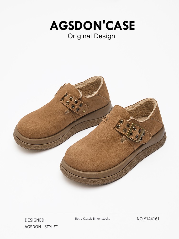 Augusto Fleece-lined Birkenstock Women's 2024 New Arrival Autumn and Winter Thick Sole Thickened Warm Snow Boots Cotton-Padded Shoes Women's Shoes