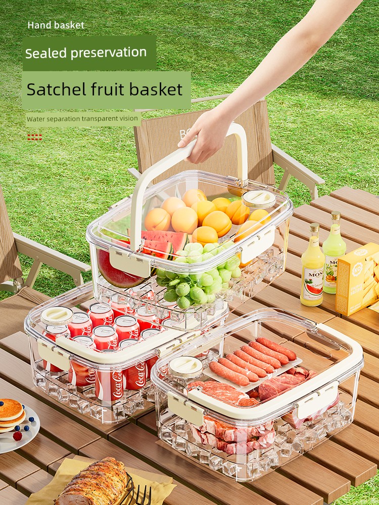 Accessible Luxury Fruit Plate For Home Living Room Coffee Table Double-Layer Snack Display Plate Storage Dried Fruit Grid Storage Box High-Grade Fruit Basket