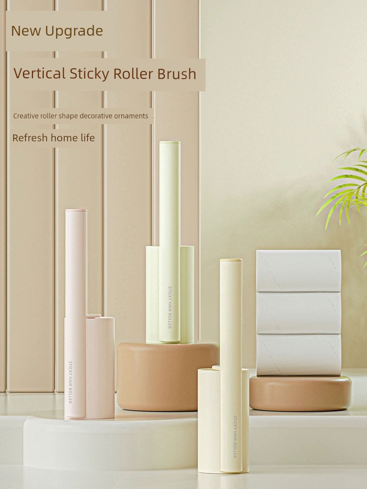 Lent Remover Roller Tearable Sticky Paper Rolling Brush Hair Suction Hair Removal Brush Clothes Sticky Hair Roller Replacement Roll Paper For Home