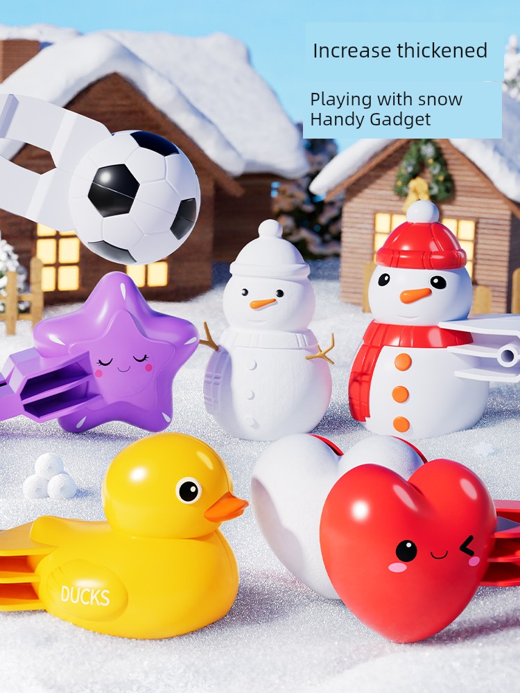 New Year Child Clip Snow Handy Gadget Snow Playing Tool Snowball Clip Snowman Mold Duck Snowball Fight Equipment Toy