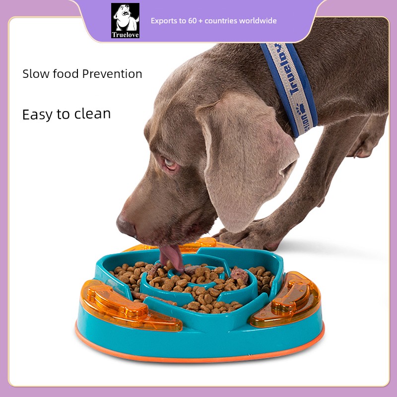 Truelove Pet Slow Feeding Bowl Dog Bowl Food Basin Anti-Tumble Rice Basin Protection Cervical Spine Medium Large Dog Feeder
