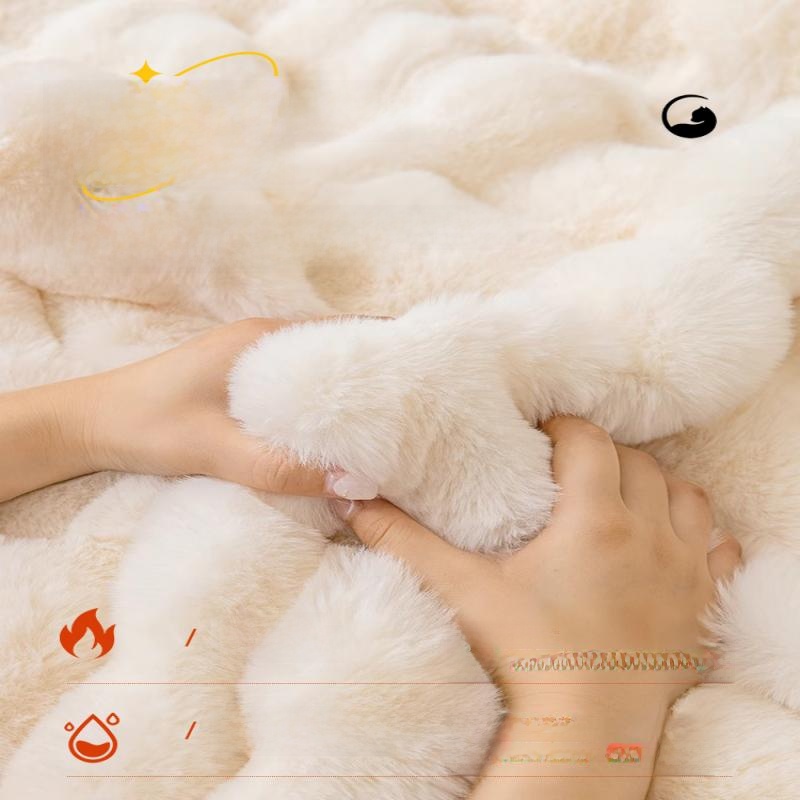 Bejirog Bunny Cashmere Sofa Cover Towel Winter Thickened Fleece Internet Celebrity Sofa Cover All-Inclusive Universal Full Cover Blanket
