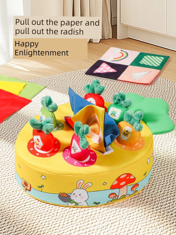 Paper Extraction Toy Baby Pulling Radishes 0 to 1 Year Old Baby Tear Tissue Box over 6 Months Old Chouchoule Biteable 5 Years Old