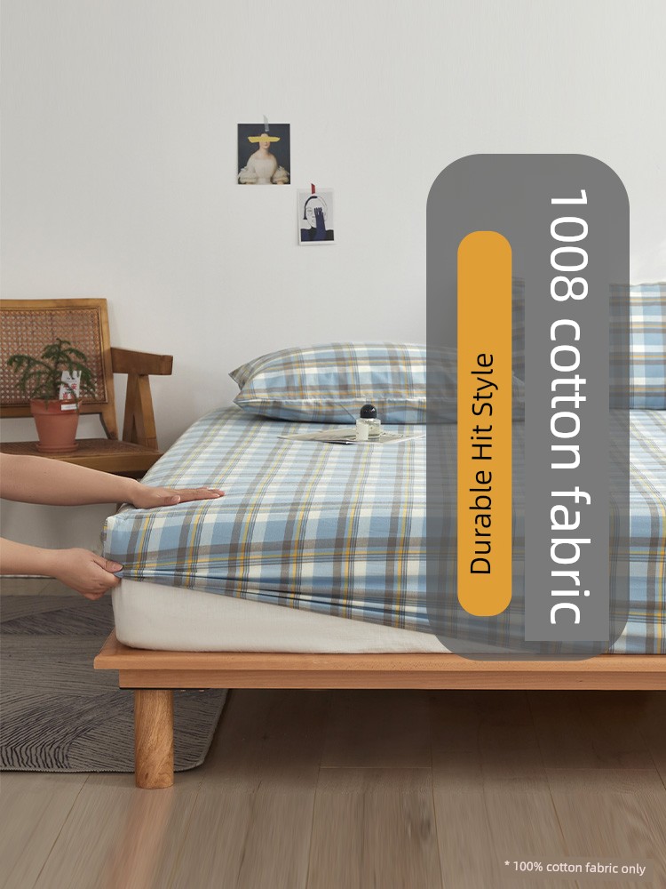 Pure Cotton Washed Cotton Fitted Sheet Cover Single Mattress Protective Cover 2023 Student Dormitory Single All Cotton Mattress Cover Bed Sheets