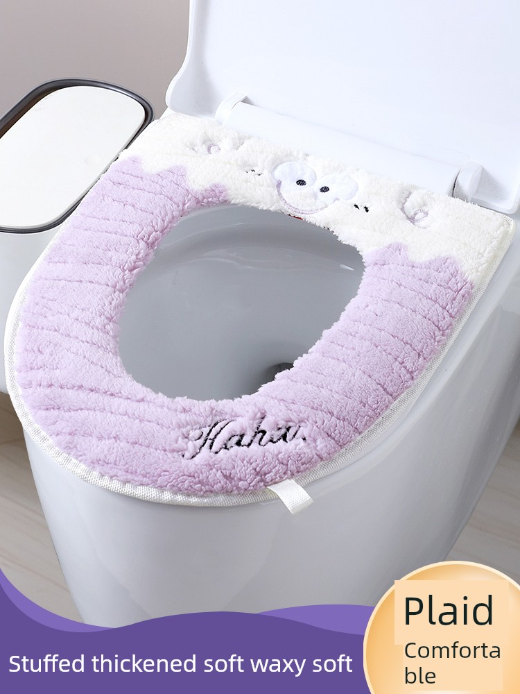 Toilet Seat Domestic Toilet Adhesive New Arrival Toilet Seat Cover All Year Round Neutral Thickened Fall and Winter Washable Mat
