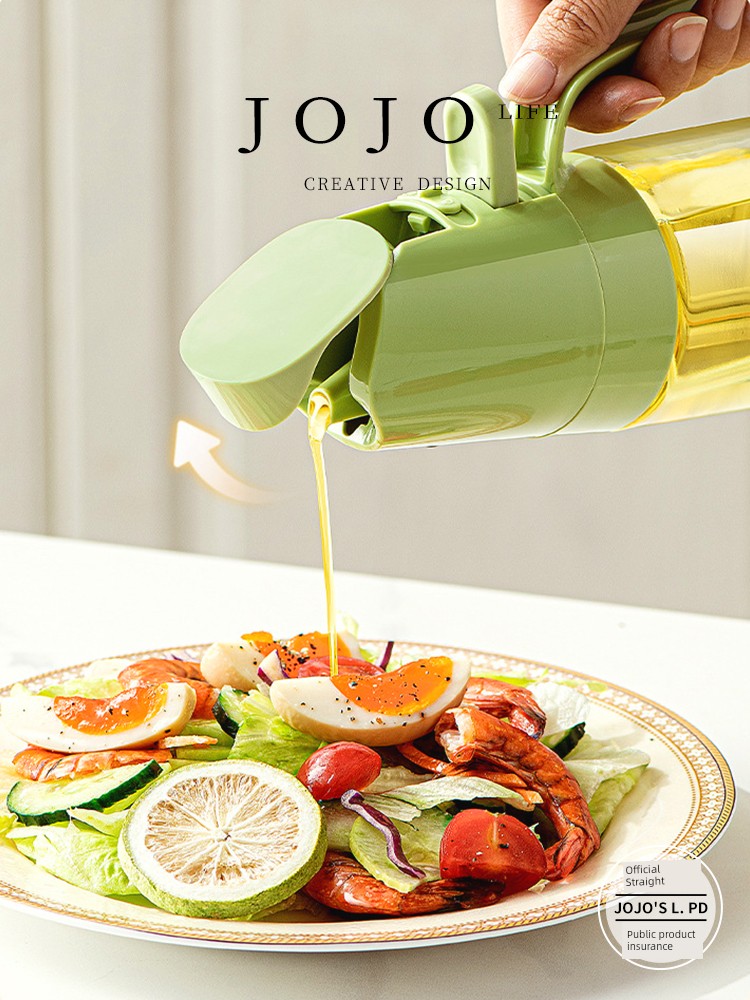 Jojo's L. Pd. Mr. Grocery. Spray and Pour Dual-Purpose Glass Oiler Fuel Injector For Home Kitchen | Soft Tea
