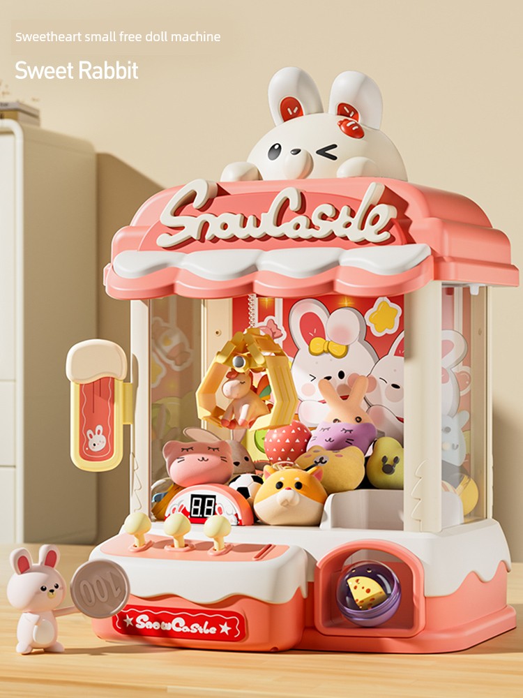 2025 New Arrival Kids Prize Claw Machine Clip Doll Small For Home Mini Gashapon Machine Girl Toy Birthday Gift