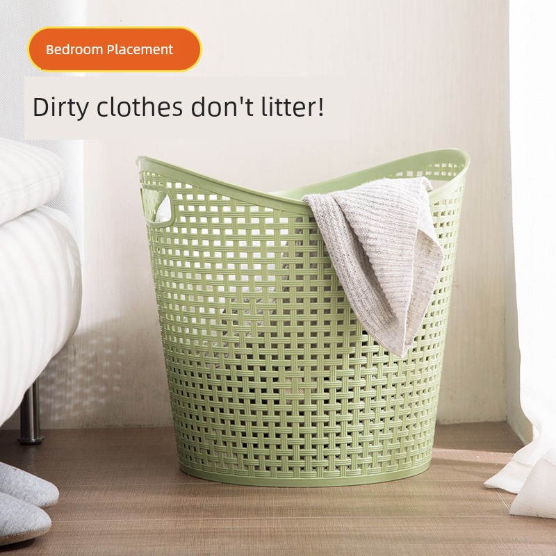 Jujiajia Large Plastic Laundry Basket Bathroom Laundry Basket Living Room Toys Clothing Storage Basket Dirty Clothes Storage Basket