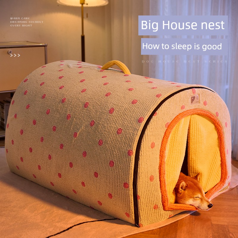 Kennel Winter Heattech Dog House Removable and Washable All Year Round Neutral Medium Large Dog Dog House Cat Nest Pet Sleep Supplies