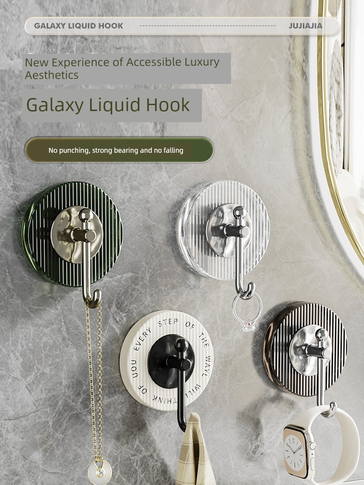 Jujiajia Adhesive Hook Bathroom Toilet Bathroom Hanging Towel Strong Load-Bearing Wall Punch-Free Seamless Sticky Hook
