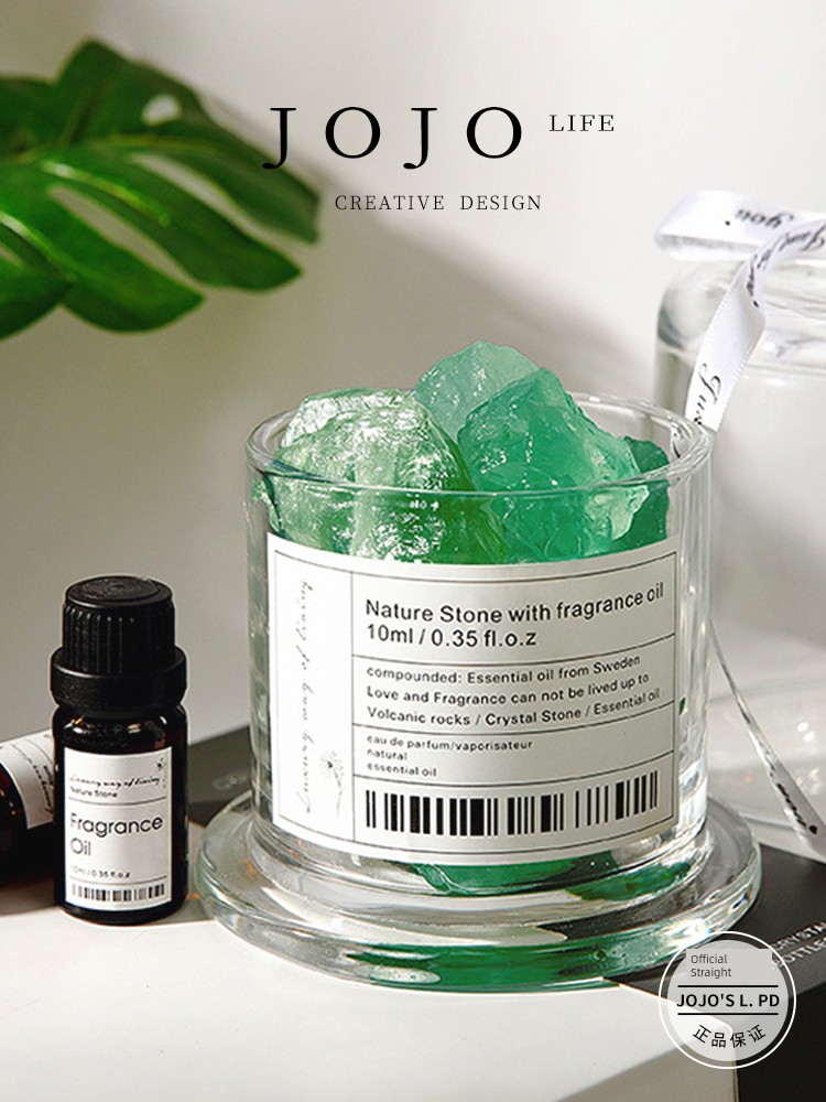 Jojo's L. Pd. Mr. Grocery. Crystal Fragrant Stone Large Capacity Reed Diffuser Essential Oil Sets | Purple Painting