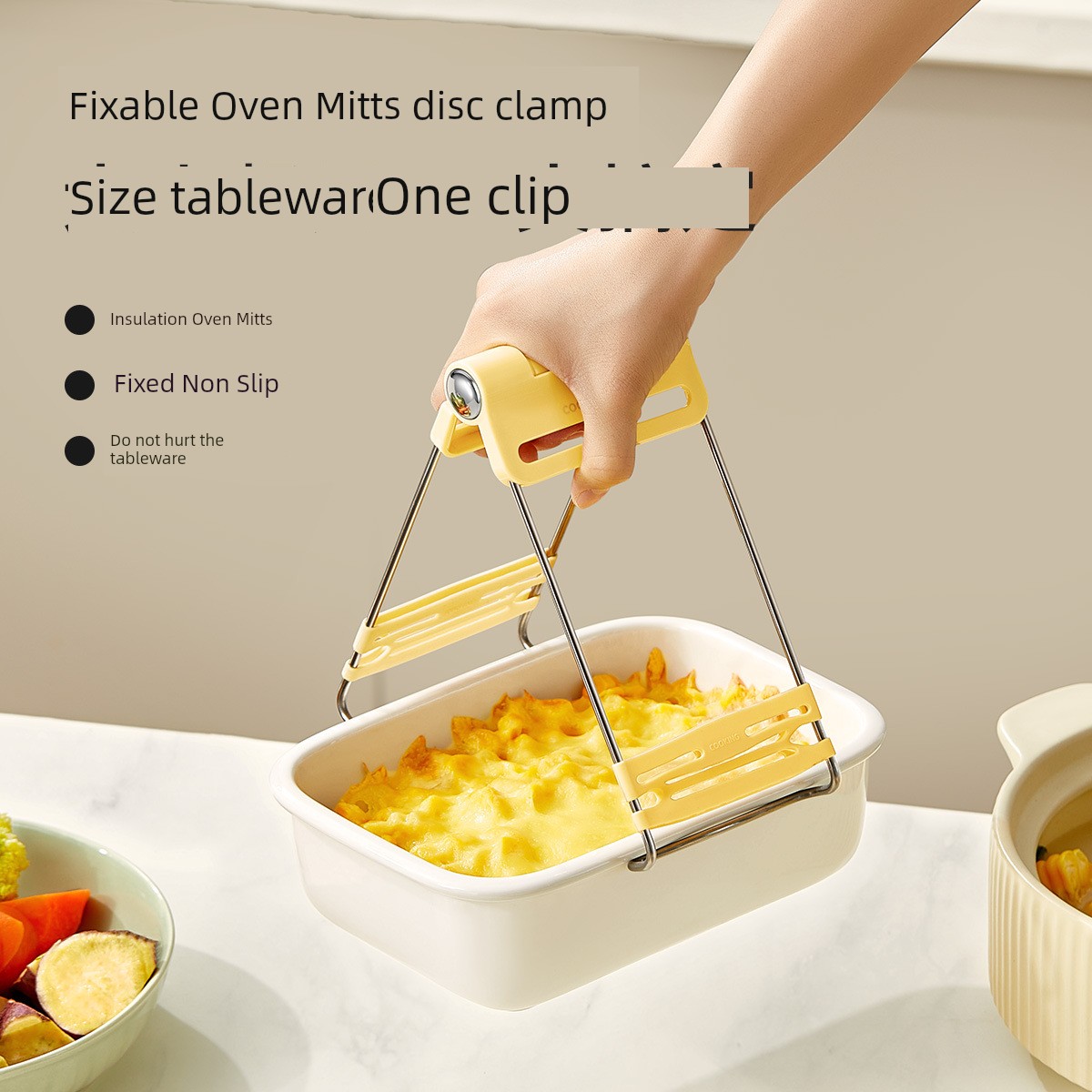 Stainless Steel Oven Mitts Dish Clamp Bowl Clip Dish-Grabbing Device Steamer Steaming Clip Plate Clamp Kitchen Tools Bowl Holder