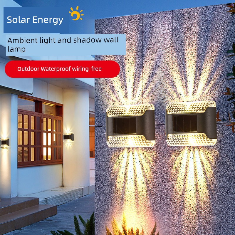 Solar Outdoor Wall Lamp Courtyard Garden Landscape Decorative Lamp House Terrace Waterproof Ambience Light Corridor Light Source