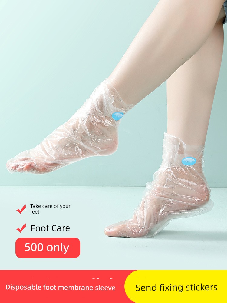 Jujiajia Disposable Foot Peeling Mask Socks Plastic Waterproof Foot Mold Cover Transparent Anti-Chapping Anti-Frostbite Neutral Foot Bath Booties