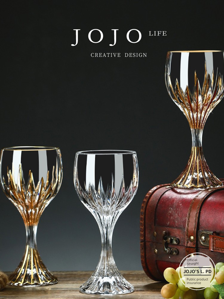 Jojo's L. Pd. Liuxiang. Accessible Luxury Gold-Painted European Retro Crystal Glass Goblet | Fragrance