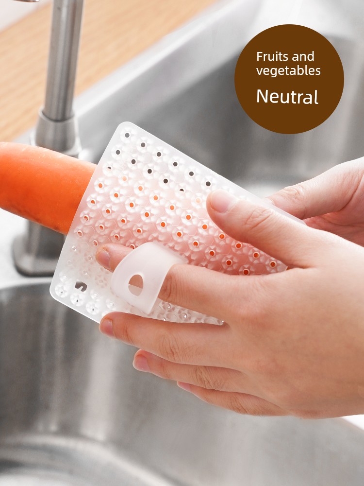 Fruit and Vegetable Cleaning Brush Kitchen Washing Potato Vegetable Fruit Artifact Flexible Finger Sleeve Multifunctional Cleaning Gap Brush