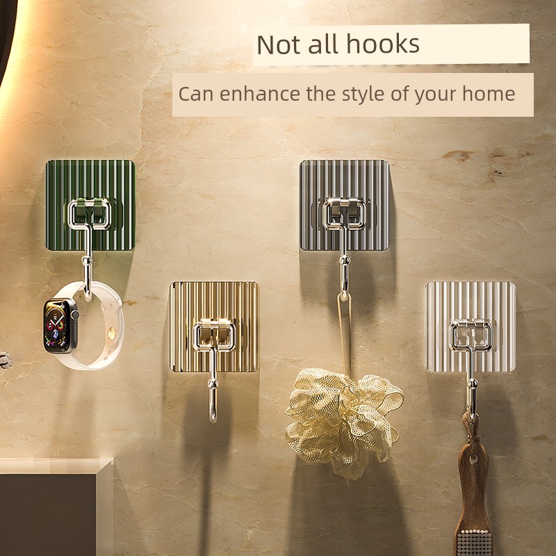 Accessible Luxury Bathroom Hook Adhesive Punch-Free Acrylic Toilet Wall Non-Marking Sticky Hooks Clothes Hook Towel Hook