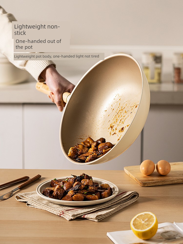 Modern Housewife Mototo Panda Non-Stick Pan Household Wok Non-Stick Induction Cooker Gas Stove Frying Pan