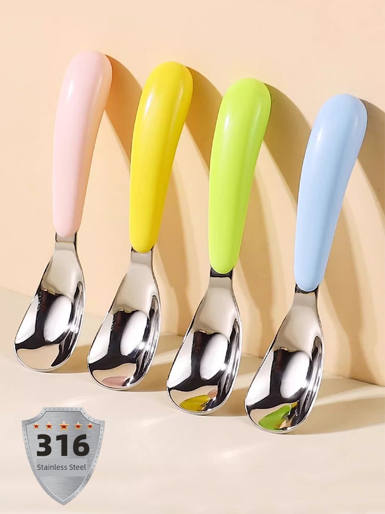 316L Stainless Steel Ingot Spoon for Babies and Babies to Eat Kids Special Eating Training Spoon Soup Spoon Spoon Spoon