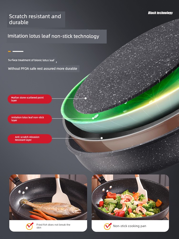 Pure Medical Stone Frying Pan Non-Stick Pan For Home Small Omelette Steak Frying Pan Handy Gadget Induction Cooker Dedicated for Gas Stove