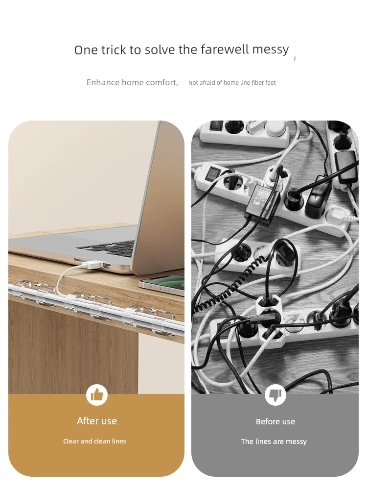 Self-Adhesive Punch-Free Power Strip Seamless Wire
