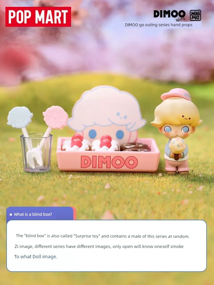 Pop Mart Dimoo Go Outing Series Scene Props Cute Garage Kits Ornaments Blind Box Gift Toys