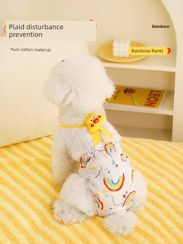 Pet Rainbow Menstrual Panties Teddy Corgi Jarre Aero Bull Chihuahua Dog Anti-Harassment Dog Menstrual Period Sanitary Panty