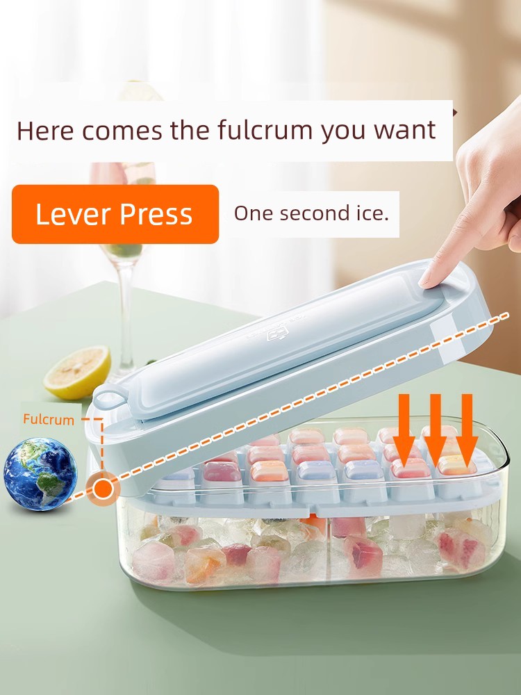 Ice Cube Mold For Home Food Grade Refrigerator Ice Ice Box Silicone Ice Maker Press Ice Tray Ice Cube Mold