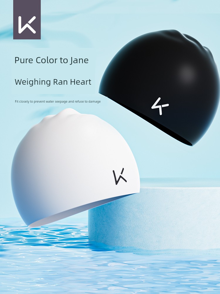 Keep Swimming Cap Silicone Waterproof Not Squeezing Head Men's Ms. Long Hair Adult Ear Protection Large Head Circumference Children's Swimming Cap