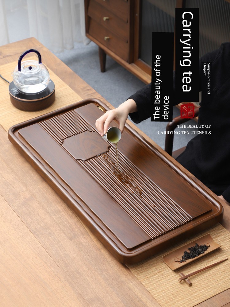 Tea Tray For Home 2024 New Arrival Solid Wood Bamboo Tea Tray Draining Living Room Office Teaware Tea Platform Tea Pitcher Tea Tray