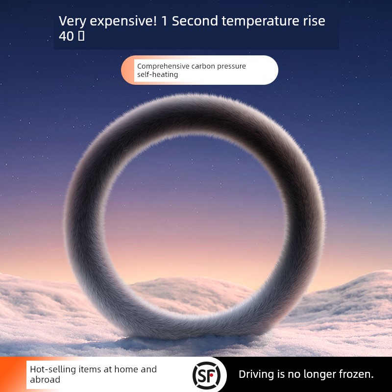 Automobile Steering Wheel Protective Cover Plush Grip Cover for Winter Fall and Winter Heating Audi BMW Benz Volkswagen 2024 New Arrival