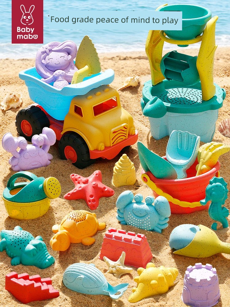 Kids Beach Toy Car Suit Baby Playing in Water Sand Digging Tool Shovel Hourglass Bucket Seaside Sand Pool