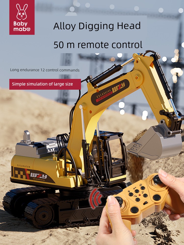 Large Remote Control Excavator Toy Car Boy Car Kids Artificial Electric Excavator Model Alloy Engineering Car