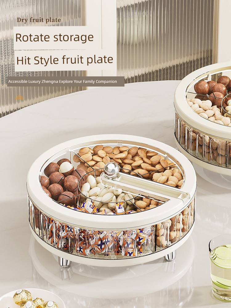 Accessible Luxury Dried Fruit Tray Coffee Table Snack Candy Nuts Living Room Classy Exquisite Good-looking Household Storage Box Fruit Plate