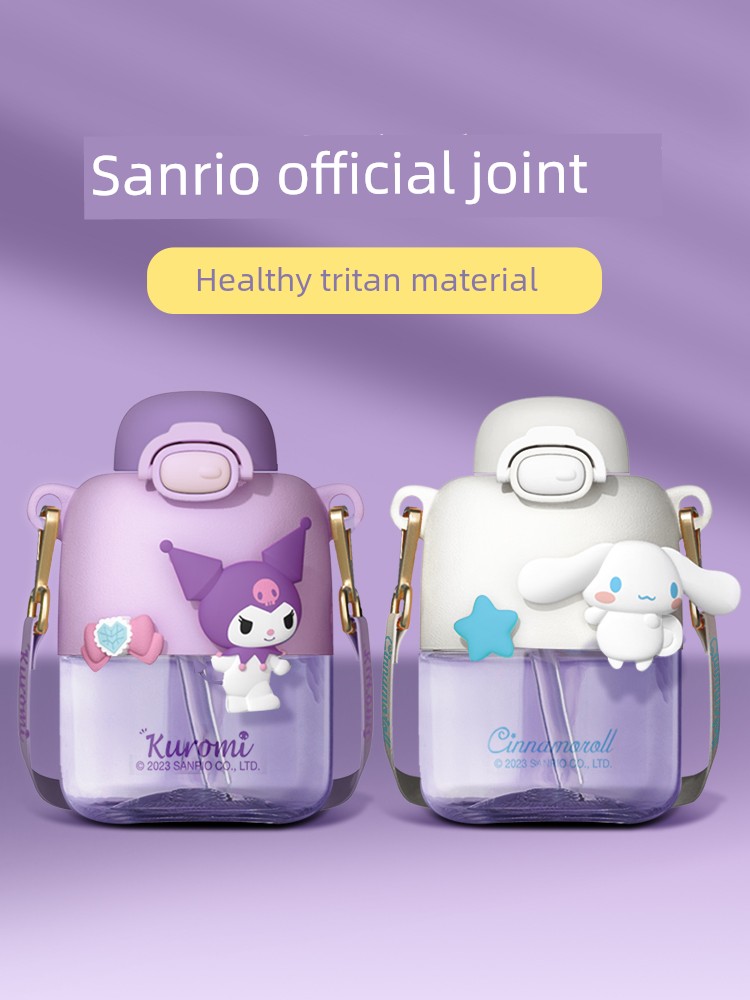 Children's Cups Girls Cup with Straw New Arrival Sanrio Water Cup Tritan Water Cup Portable Girls Straw Cup