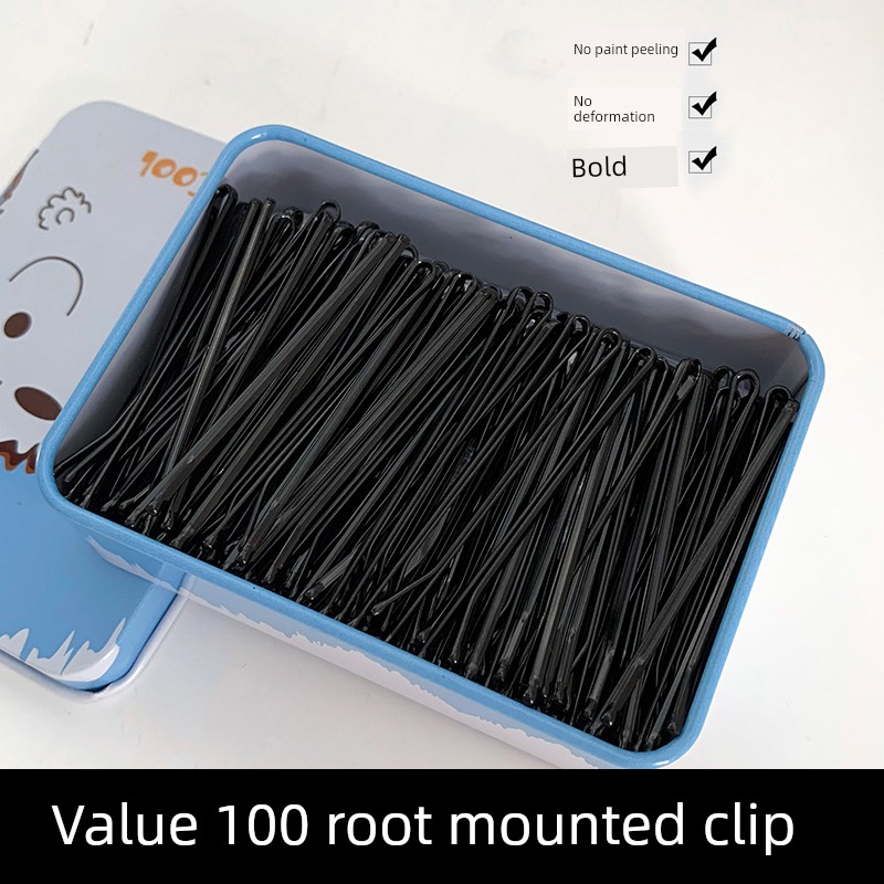 Black Clip Minimalist Fixed Head Hair Clip Headdress Female Side Forehead Side Bangs Shredded Hair Side Clip Head Clip