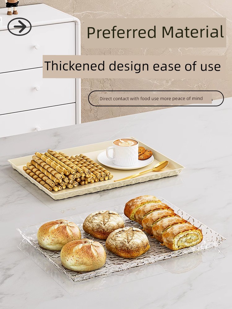 Accessible Luxury Tea Tray Tray For Home Tea Cup Storage Cup Tray Plastic Living Room Coffee Table Cup Rectangular Fruit Plate