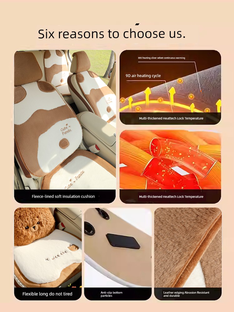 Laoben Winter Plush Fleece Car Seat Single Piece All Year Round Neutral Women's Fancy Rear Seat Cushion