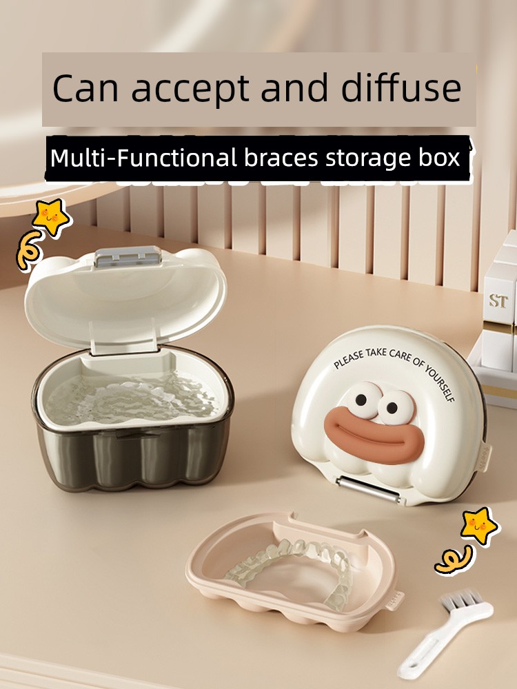 Holder Storage Box Denture Soaking Cleaning Orthodontic Tooth Corrector Box Portable Invisible Braces Box Cleaning