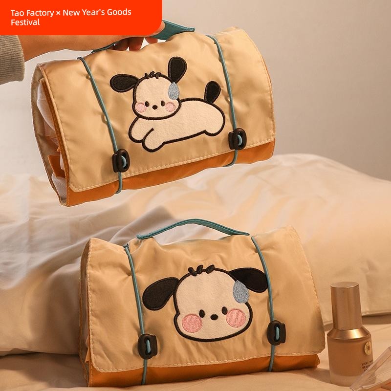Cute Foldable Cosmetic Bag Women's Large Capacity Portable Ins Style Travel New Arrival Wash Bag Skincare Storage Bag