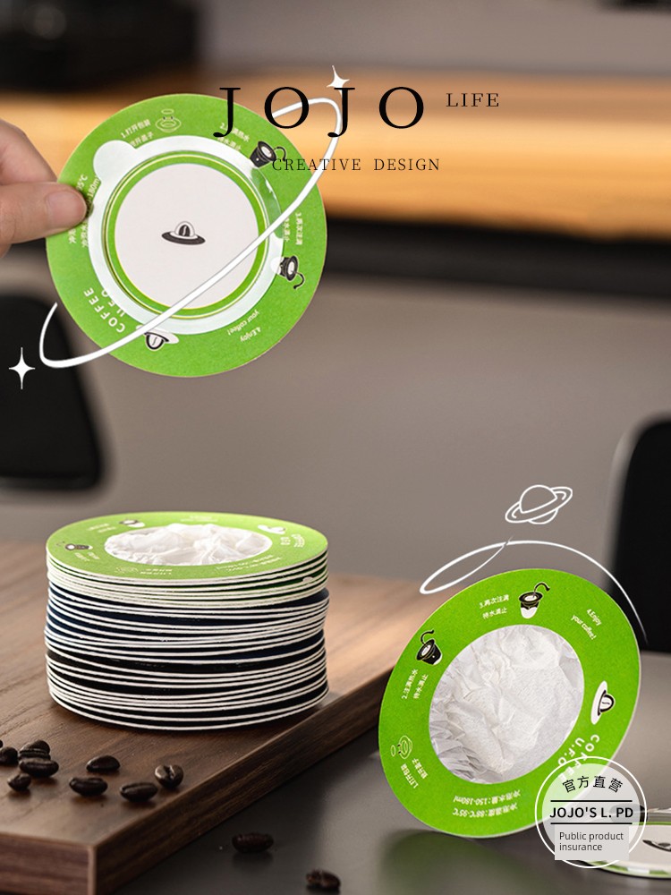 Jojo's L. Pd. Learned. Coffee Filter Paper UFO Filter Paper Hand Punch Filter Screen Ground Coffee | Learned
