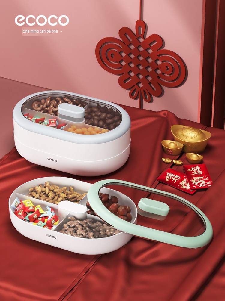 Candy Plate Dried Fruit Tray For Home Living Room Coffee Table Snacks Pastry Storage Box Subnet Red Melon Seeds Tea Point Nut Tray