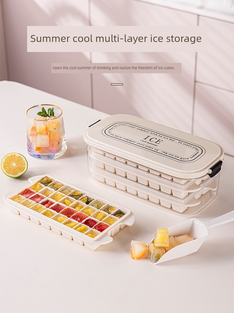 Ice Cube Mold Edible Silicon Press Frozen Ice Box For Home Refrigerator Large Storage Frozen Ice Cube Homemade Handy Gadget