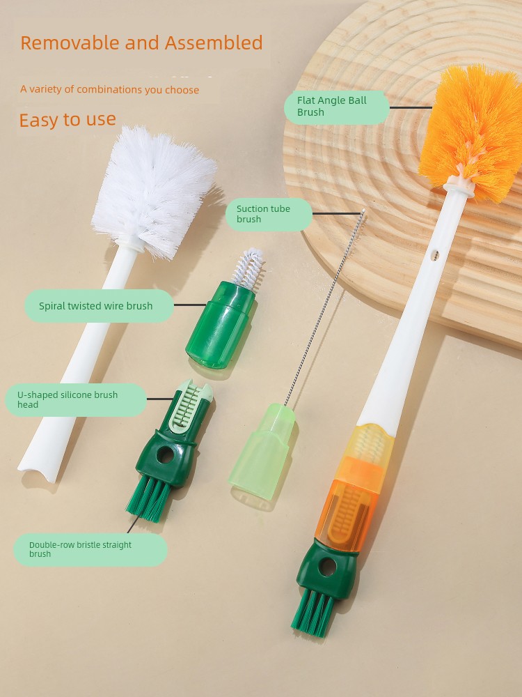 Washing Cup Handy Gadget Three-in-One For Home Multifunctional Cup Brush Cup Lid Water Cup Heat Preservation Cup Cup Brush Bottle Cleaning Sponge Brush