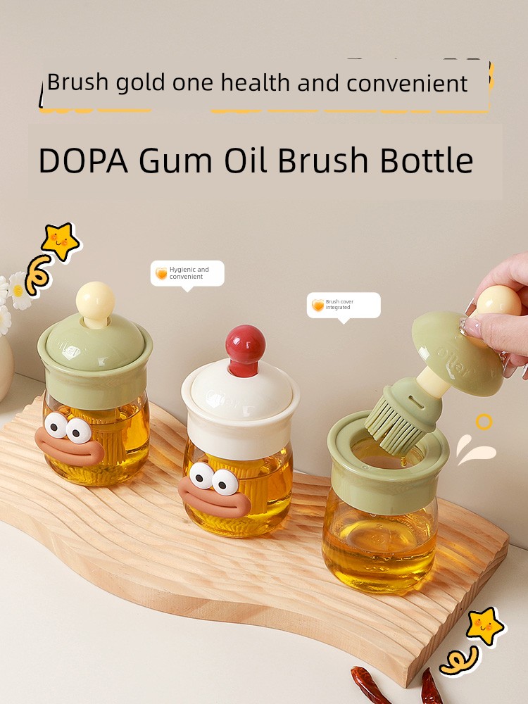 For Home Oil Brush High Temperature Resistant Integrated Glass Oil Bottle Barbecue Baking Special Food Grade Kitchen Brush Oil Silicone Brush